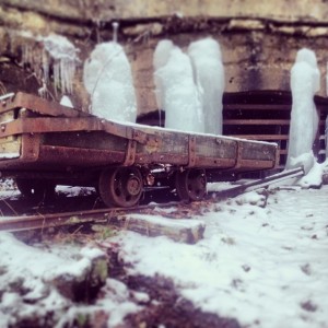 Remains of a mule drawn coal cart.